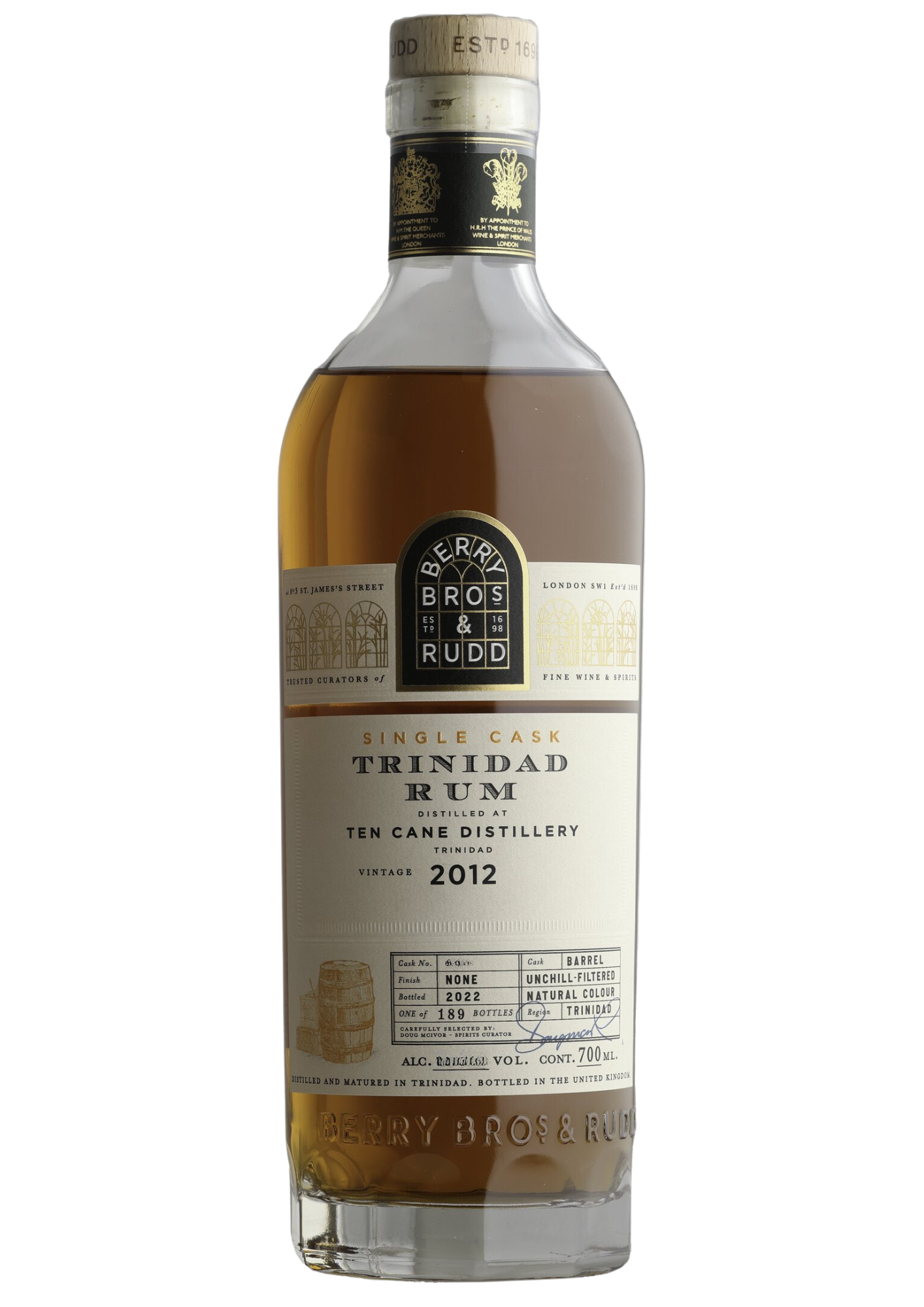 2012 Trinidad Ten Cane, 10 yearold, 58.3 Estate Wine